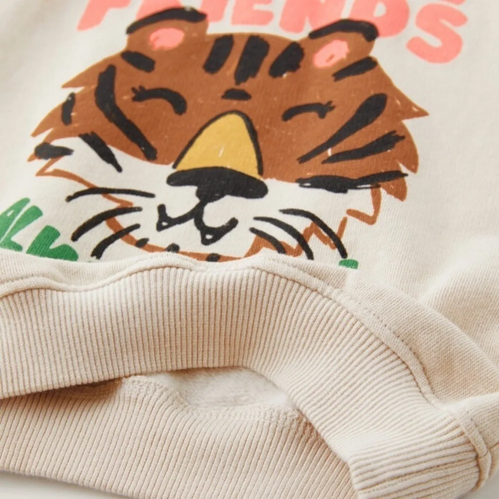ZARA | favorite friends always joy tiger crew neck sweatshirt